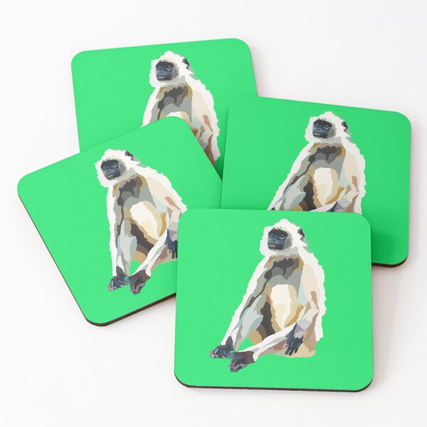 Item preview, B is for Black Footed Gray Langur,Black-Footed Gray Langur Artwork – Striking Primate Illustration and Wildlife Design designed and sold by PrettylittlepastelUk.