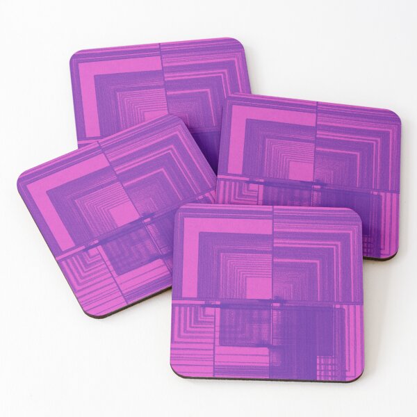 Item preview, Hand-drawn grid of purple squares on pinkish background designed and sold by CushyNest.