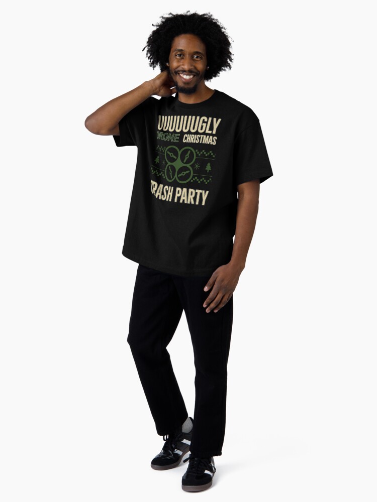 Thumbnail 4 of 7, Oversized T-Shirt, Ugly Drone Christmas, Crash Party designed and sold by Teesamust.
