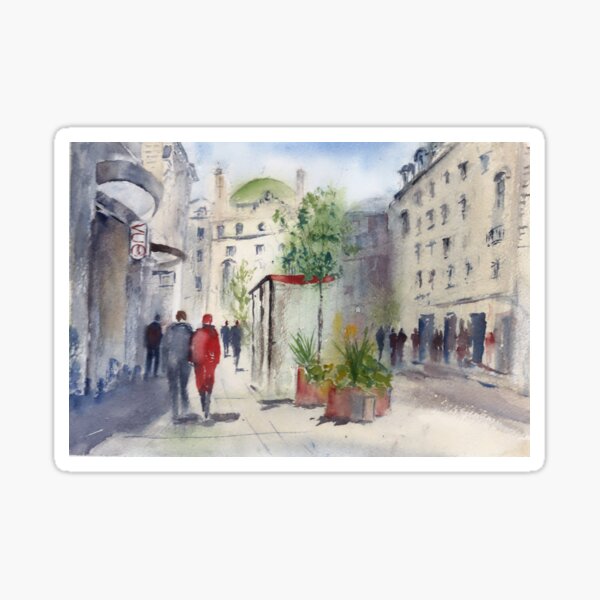 Item preview, A busy London streetscene designed and sold by Truewatercolour.