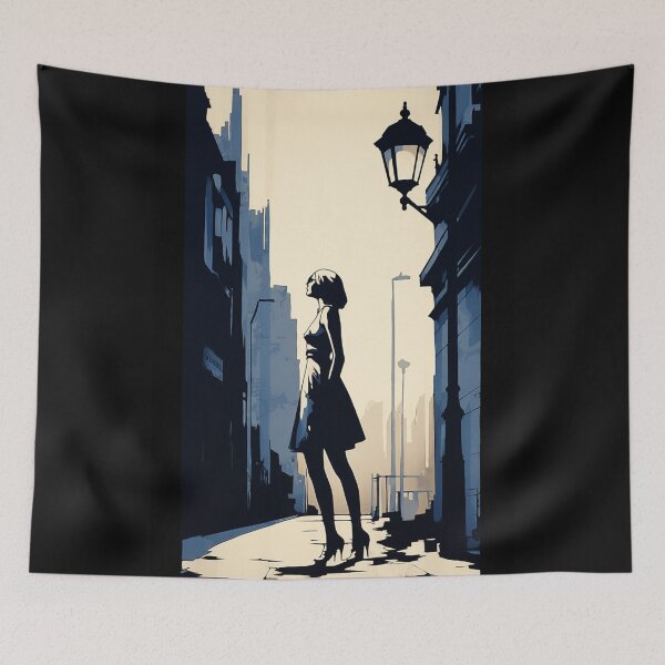 Item preview, Classy lady in high heels under a streetlight designed and sold by Sketch-Shack.