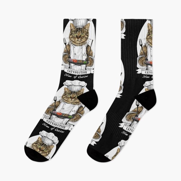 Item preview, Catvolution of Cuisine From Raw Meat to Gourmet Treats designed and sold by DrawHandArt.