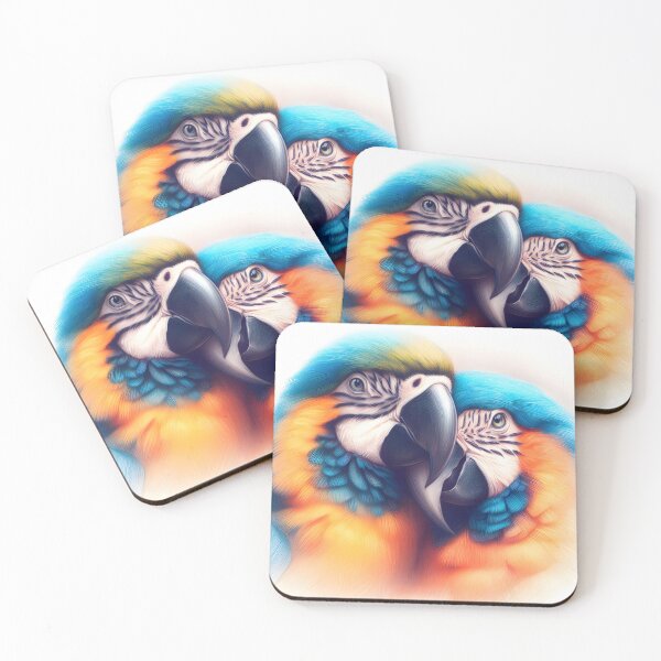 Item preview, color pencil sketch portrait of a couple parrots designed and sold by ARTHOUSE2030.