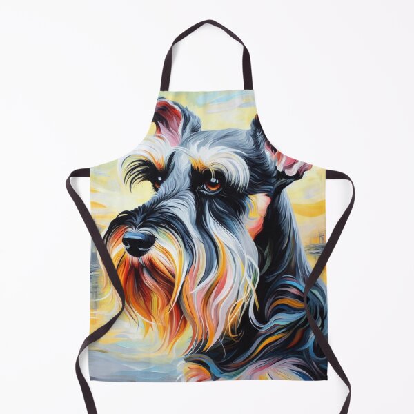 Item preview, Schnauzer On the River Below A Glowing Sky designed and sold by barksandsqueaks.