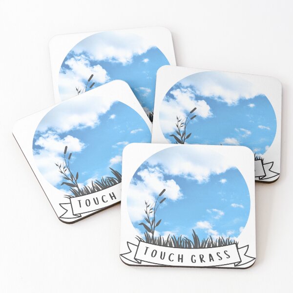Item preview, touch grass banner with sky designed and sold by Madie Grace.