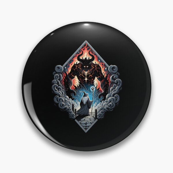 Item preview, Fiery Face-off: Wizard versus Demonic Creature - Fantasy designed and sold by Fenay Designs.