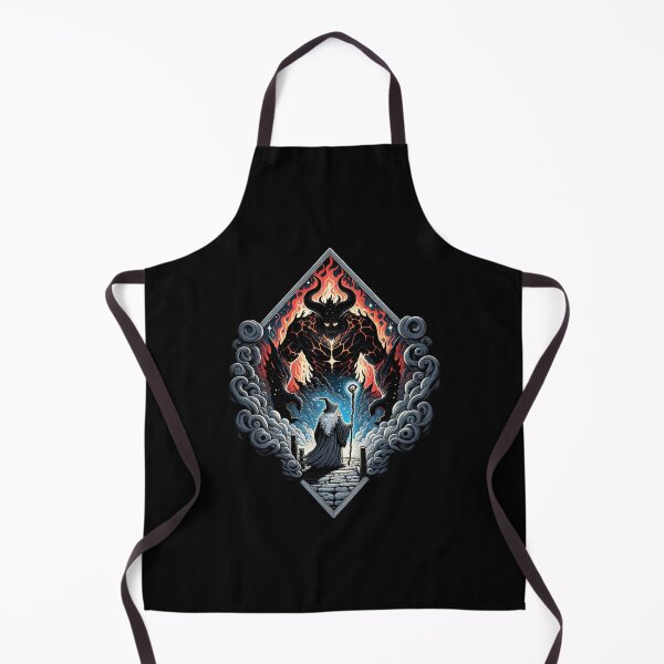Item preview, Fiery Face-off: Wizard versus Demonic Creature - Fantasy designed and sold by Fenay Designs.