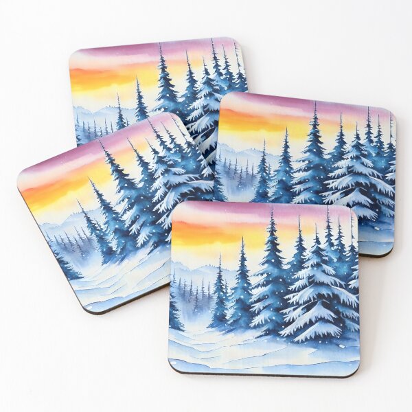 Item preview, snowy evergreen trees, designed and sold by ARTHOUSE2030.