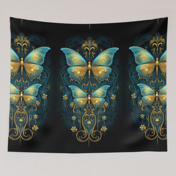 Item preview, Blue and Yellow Decorative Butterflies designed and sold by pinkal.