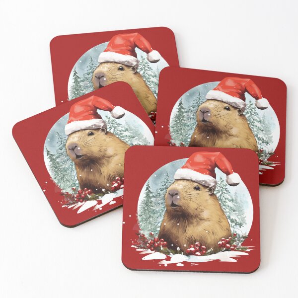 Item preview,  Christmas Capybara designed and sold by Dominika Bednarska.