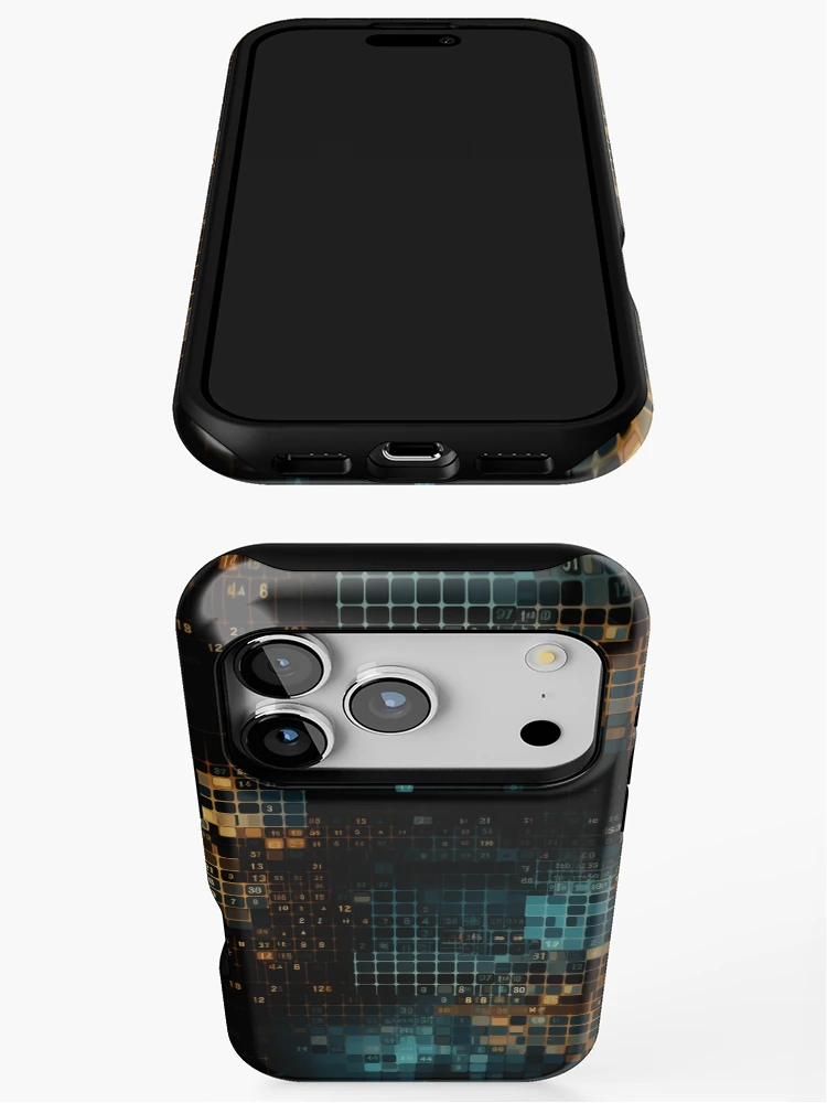 Thumbnail 3 of 4, iPhone Case, Digital Code Abstract Pattern designed and sold by SideSignal.