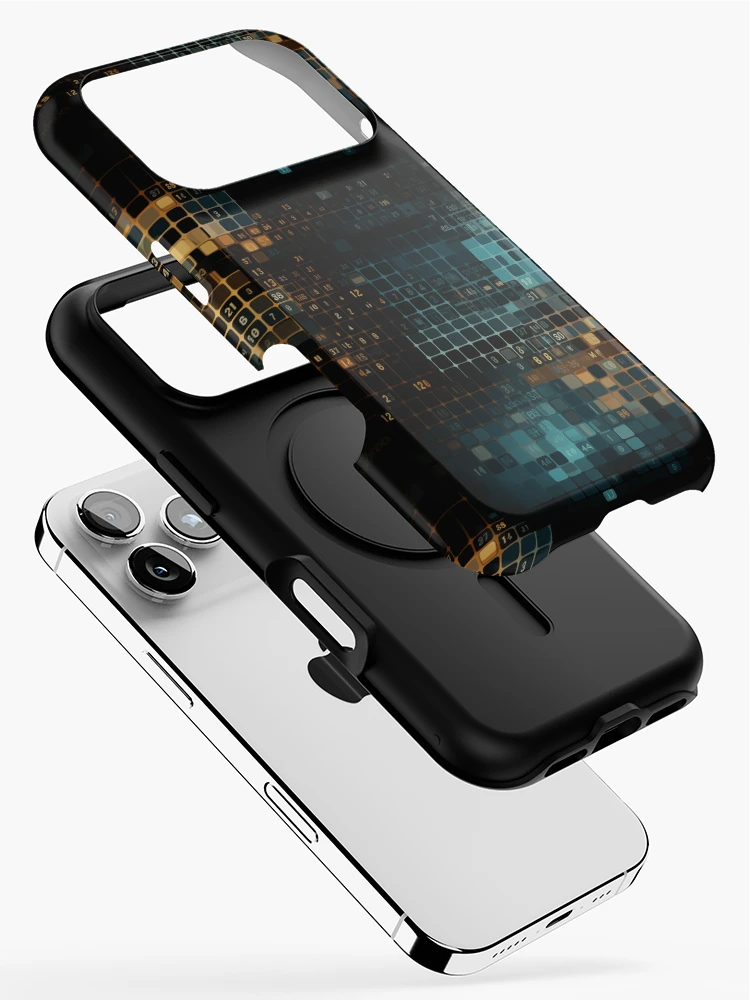 Thumbnail 2 of 4, iPhone Case, Digital Code Abstract Pattern designed and sold by SideSignal.