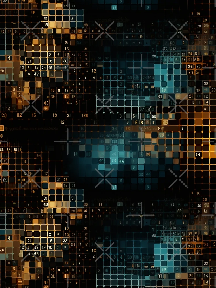 Thumbnail 3 of 3, Scarf, Digital Code Abstract Pattern designed and sold by SideSignal.