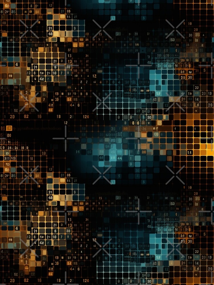Thumbnail 5 of 5, A-Line Dress, Digital Code Abstract Pattern designed and sold by SideSignal.
