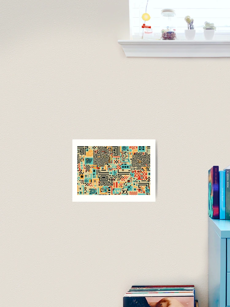Thumbnail 2 of 3, Art Print, Digital Code Abstract Pattern designed and sold by SideSignal.