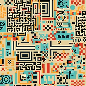 Artwork thumbnail, Digital Code Abstract Pattern by SideSignal
