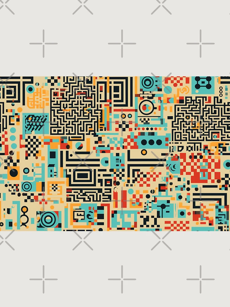 Thumbnail 6 of 6, Premium Oversized Sweatshirt, Digital Code Abstract Pattern designed and sold by SideSignal.