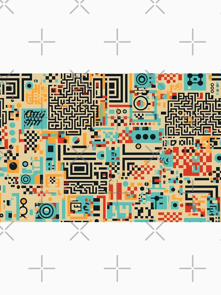 Thumbnail 6 of 6, Pullover Hoodie, Digital Code Abstract Pattern designed and sold by SideSignal.