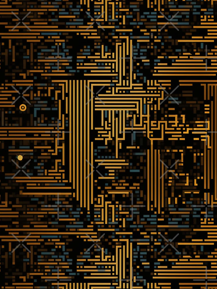 Thumbnail 4 of 4, iPhone Case, Digital Code Abstract Pattern designed and sold by SideSignal.