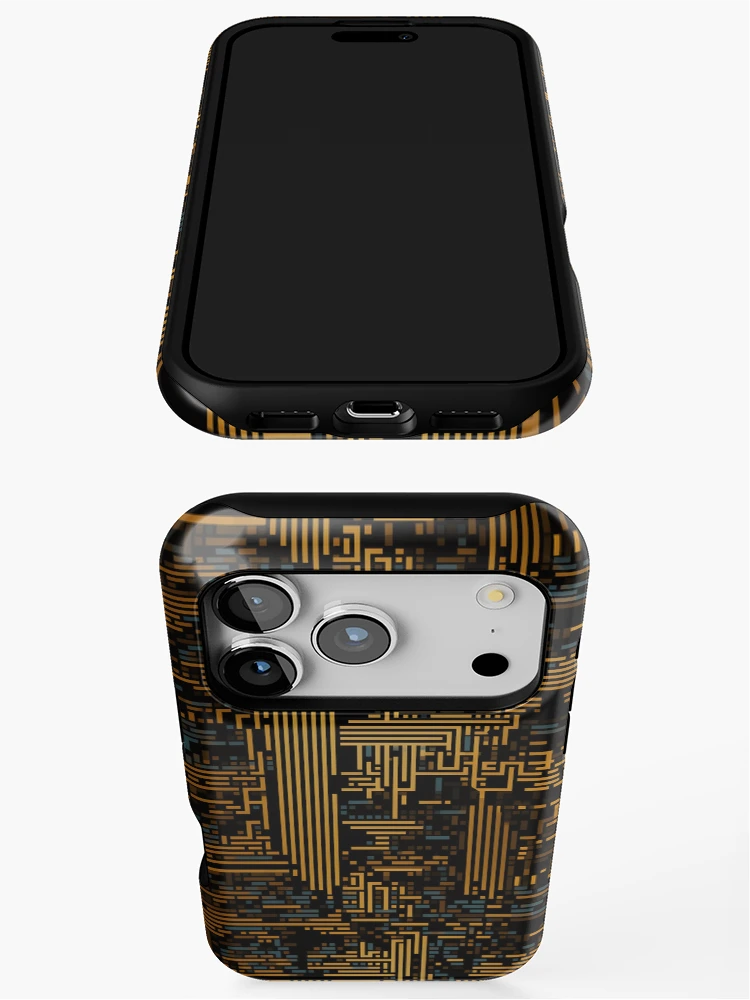 Thumbnail 3 of 4, iPhone Case, Digital Code Abstract Pattern designed and sold by SideSignal.