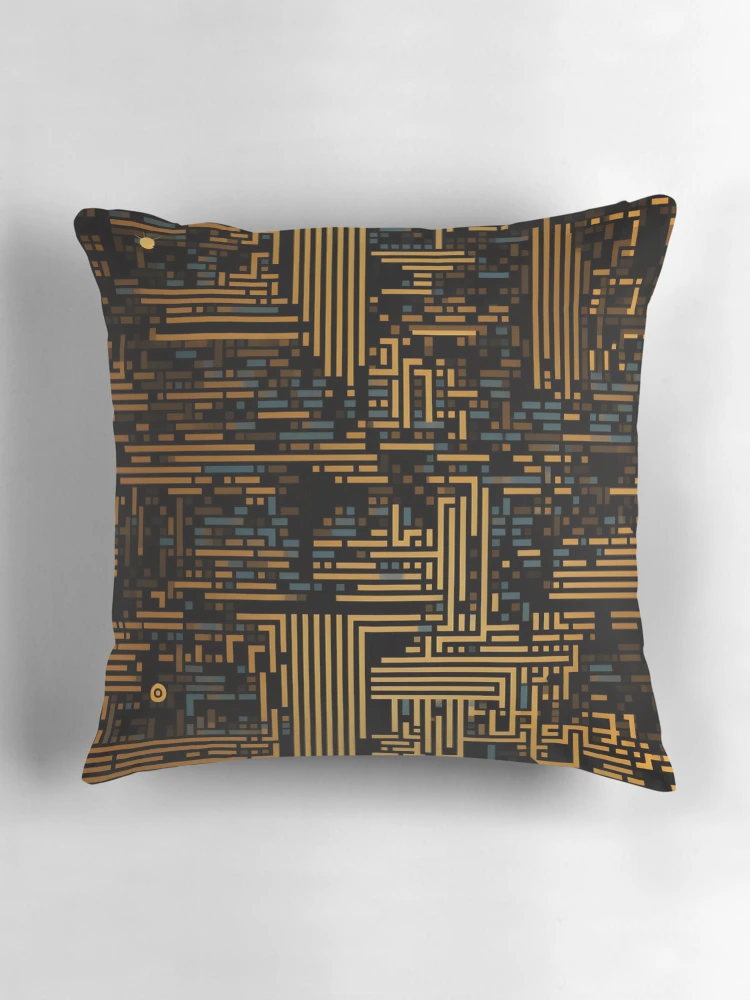 Thumbnail 3 of 4, Pillow, Digital Code Abstract Pattern designed and sold by SideSignal.