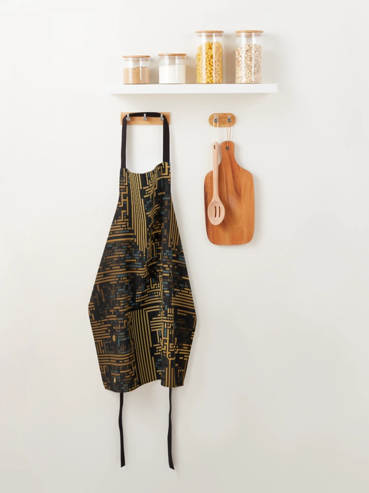 Thumbnail 4 of 6, Apron, Digital Code Abstract Pattern designed and sold by SideSignal.
