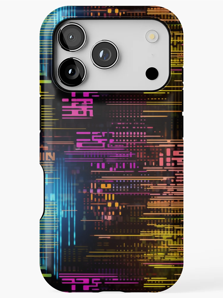 Thumbnail 1 of 4, iPhone Case, Digital Code Abstract Pattern designed and sold by SideSignal.