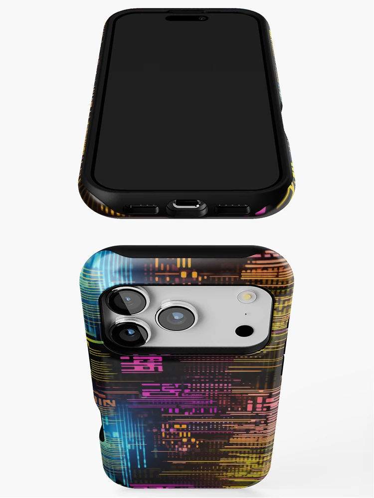 Thumbnail 3 of 4, iPhone Case, Digital Code Abstract Pattern designed and sold by SideSignal.