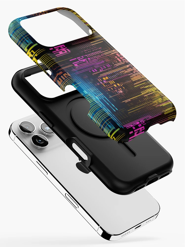 Thumbnail 2 of 4, iPhone Case, Digital Code Abstract Pattern designed and sold by SideSignal.