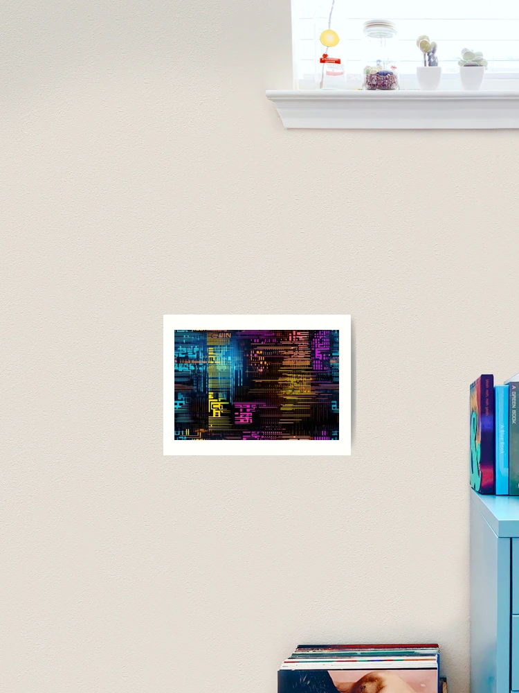 Thumbnail 2 of 3, Art Print, Digital Code Abstract Pattern designed and sold by SideSignal.