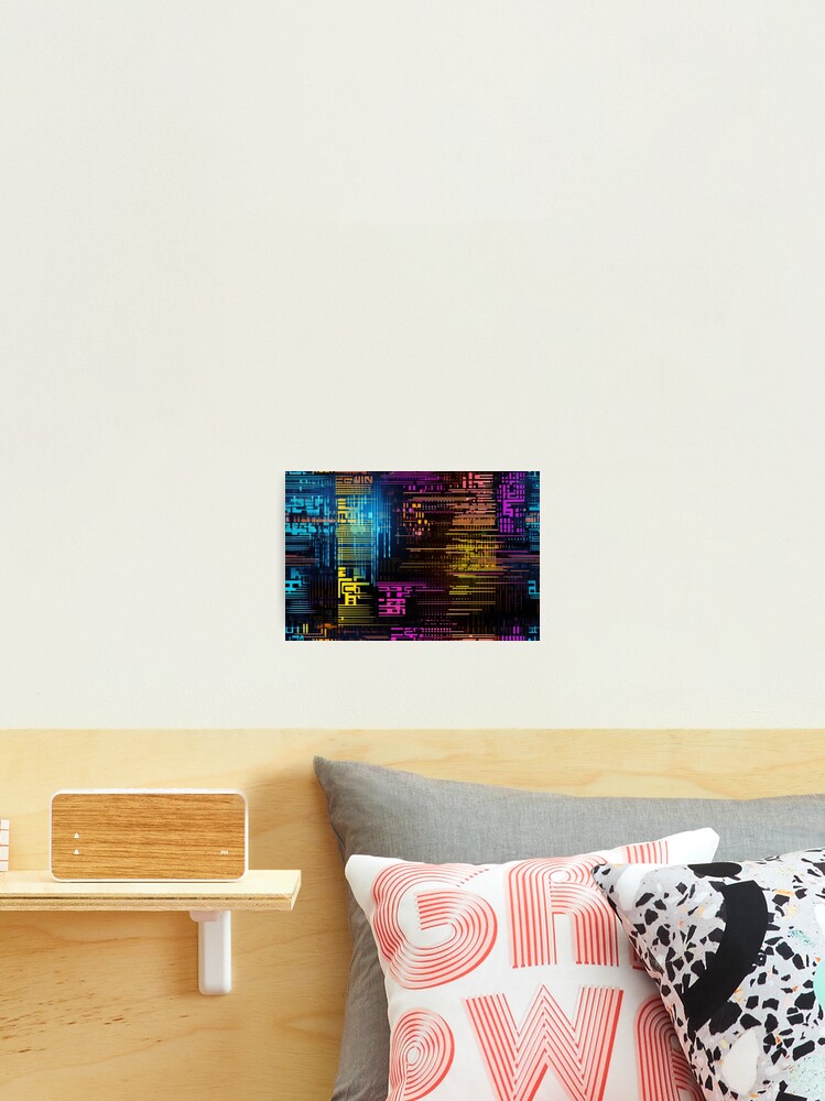 Thumbnail 2 of 3, Photographic Print, Digital Code Abstract Pattern designed and sold by SideSignal.