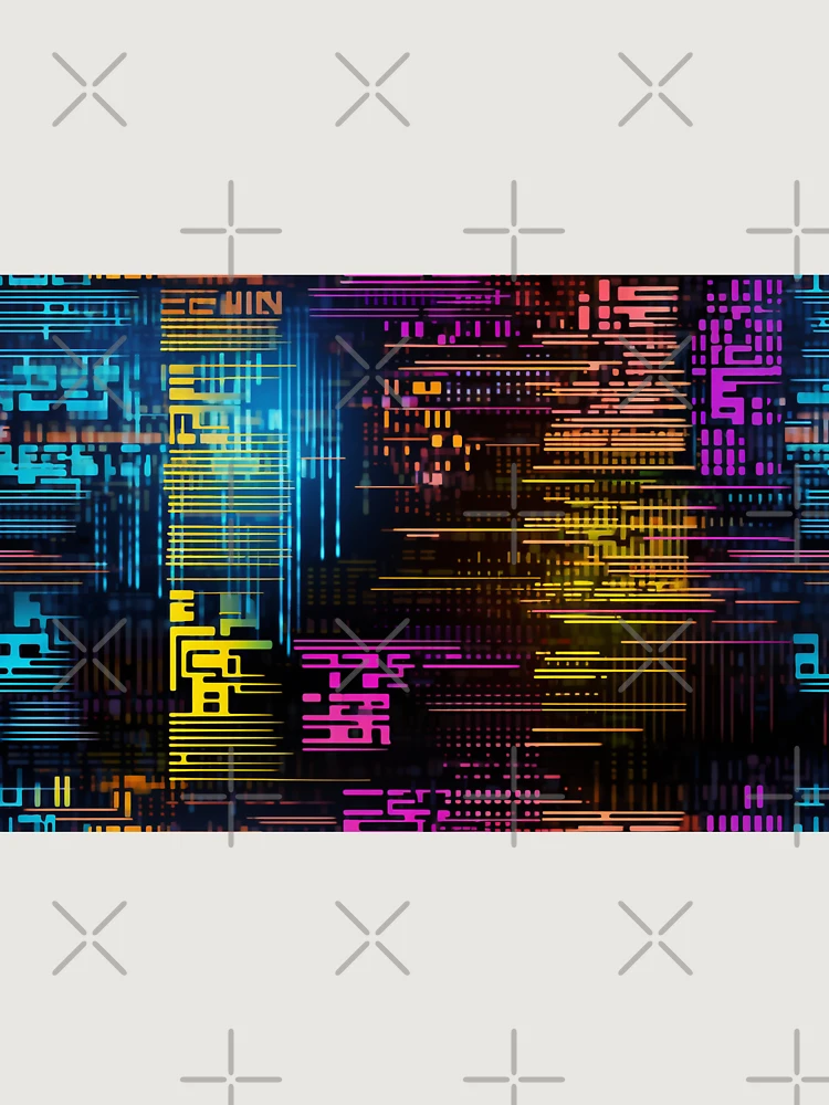Thumbnail 6 of 6, Premium Oversized Sweatshirt, Digital Code Abstract Pattern designed and sold by SideSignal.