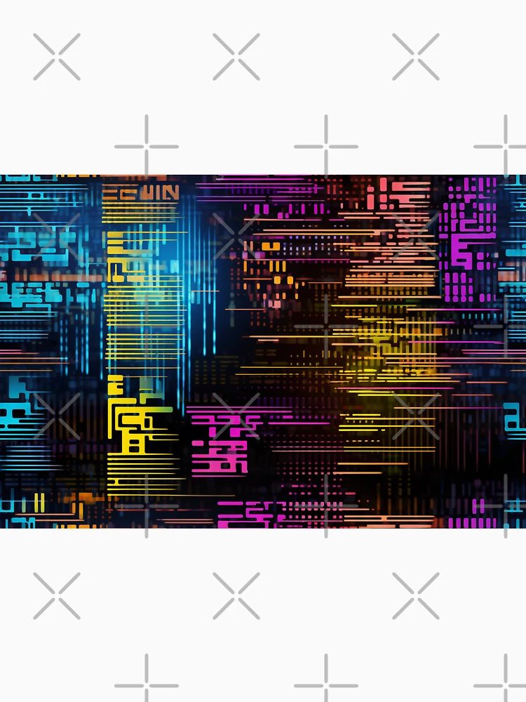 Thumbnail 6 of 6, Pullover Hoodie, Digital Code Abstract Pattern designed and sold by SideSignal.