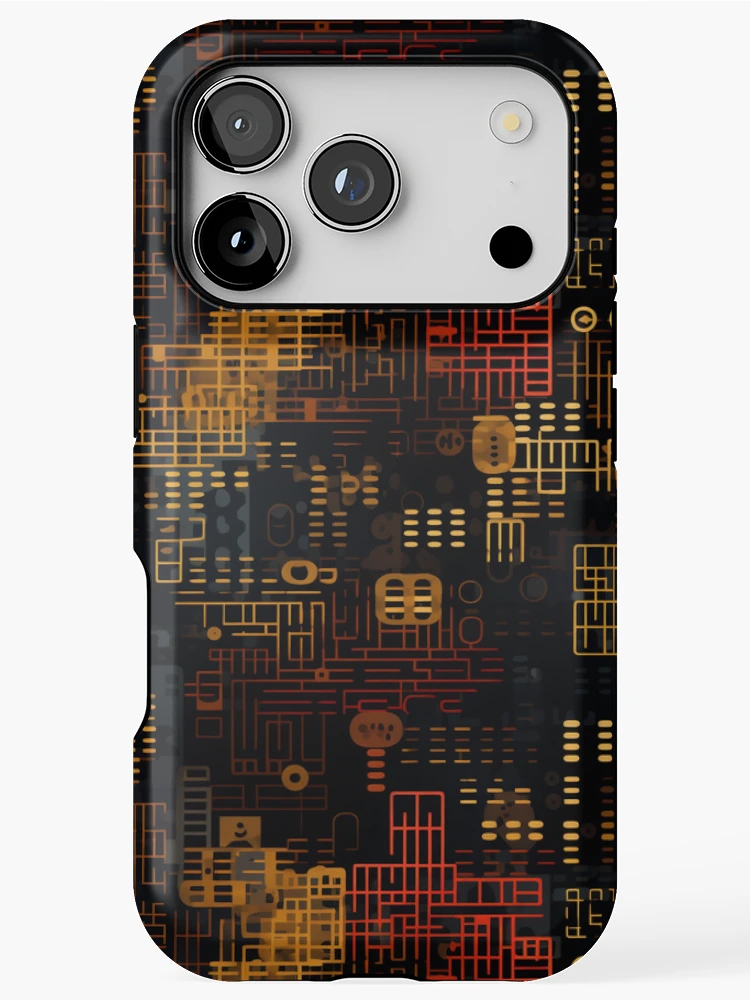 Thumbnail 1 of 4, iPhone Case, Digital Code Abstract Pattern designed and sold by SideSignal.