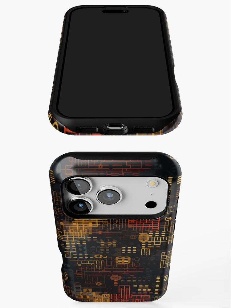 Thumbnail 3 of 4, iPhone Case, Digital Code Abstract Pattern designed and sold by SideSignal.