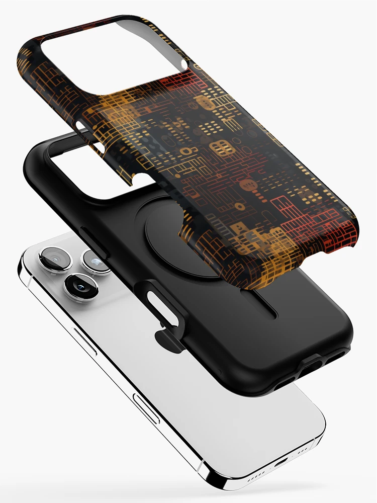 Thumbnail 2 of 4, iPhone Case, Digital Code Abstract Pattern designed and sold by SideSignal.