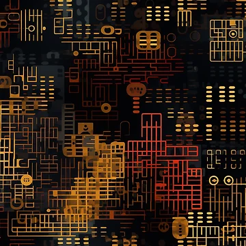 Artwork thumbnail, Digital Code Abstract Pattern by SideSignal