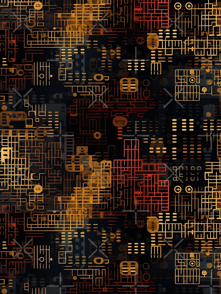 Thumbnail 3 of 3, Scarf, Digital Code Abstract Pattern designed and sold by SideSignal.