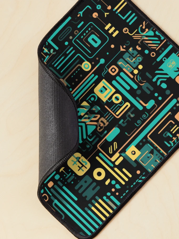 Thumbnail 2 of 5, Mouse Pad, Digital Code Abstract Pattern designed and sold by SideSignal.