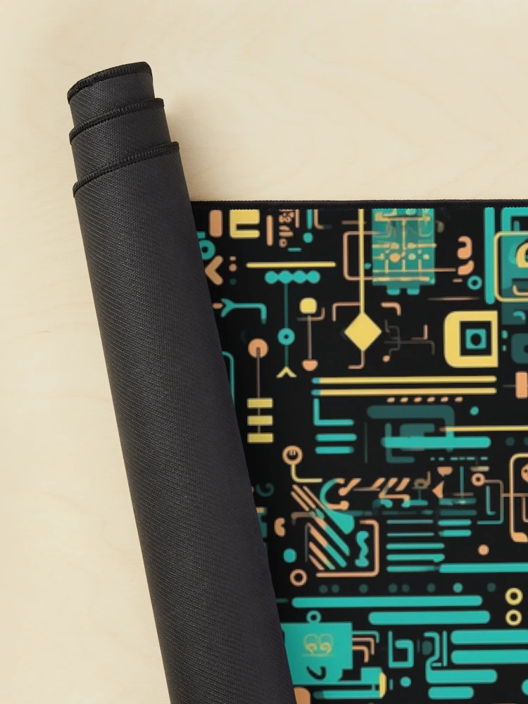 Thumbnail 2 of 5, Mouse Pad, Digital Code Abstract Pattern designed and sold by SideSignal.