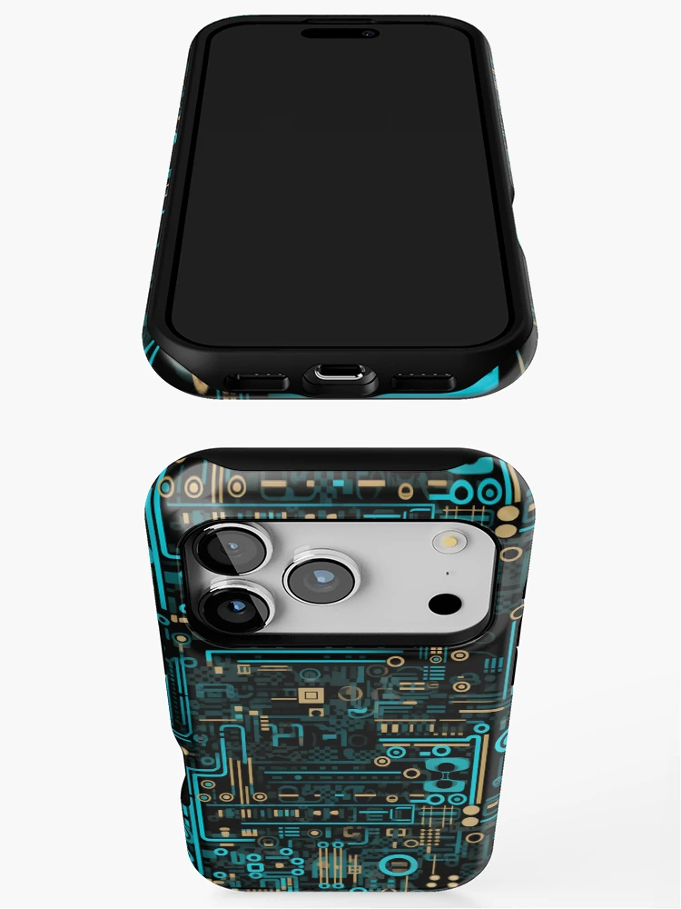 Thumbnail 3 of 4, iPhone Case, Digital Code Abstract Pattern designed and sold by SideSignal.