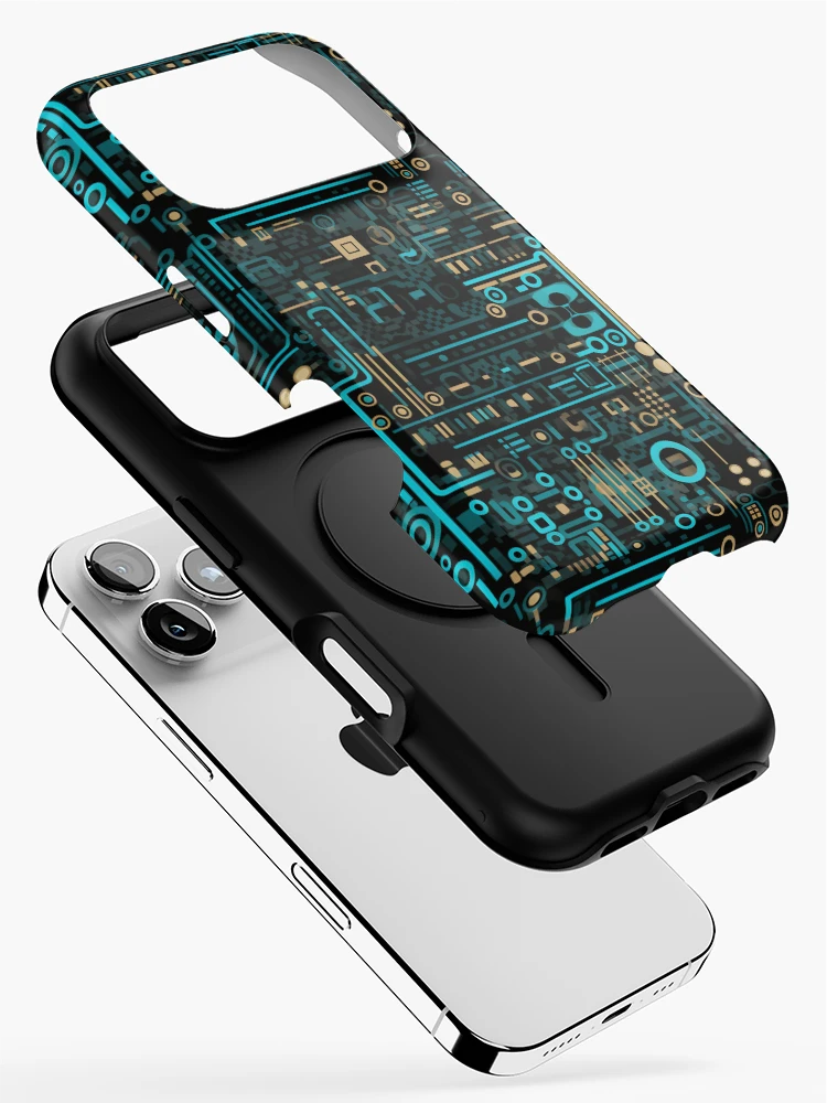 Thumbnail 2 of 4, iPhone Case, Digital Code Abstract Pattern designed and sold by SideSignal.