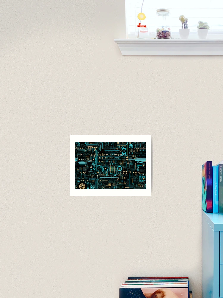 Thumbnail 2 of 3, Art Print, Digital Code Abstract Pattern designed and sold by SideSignal.