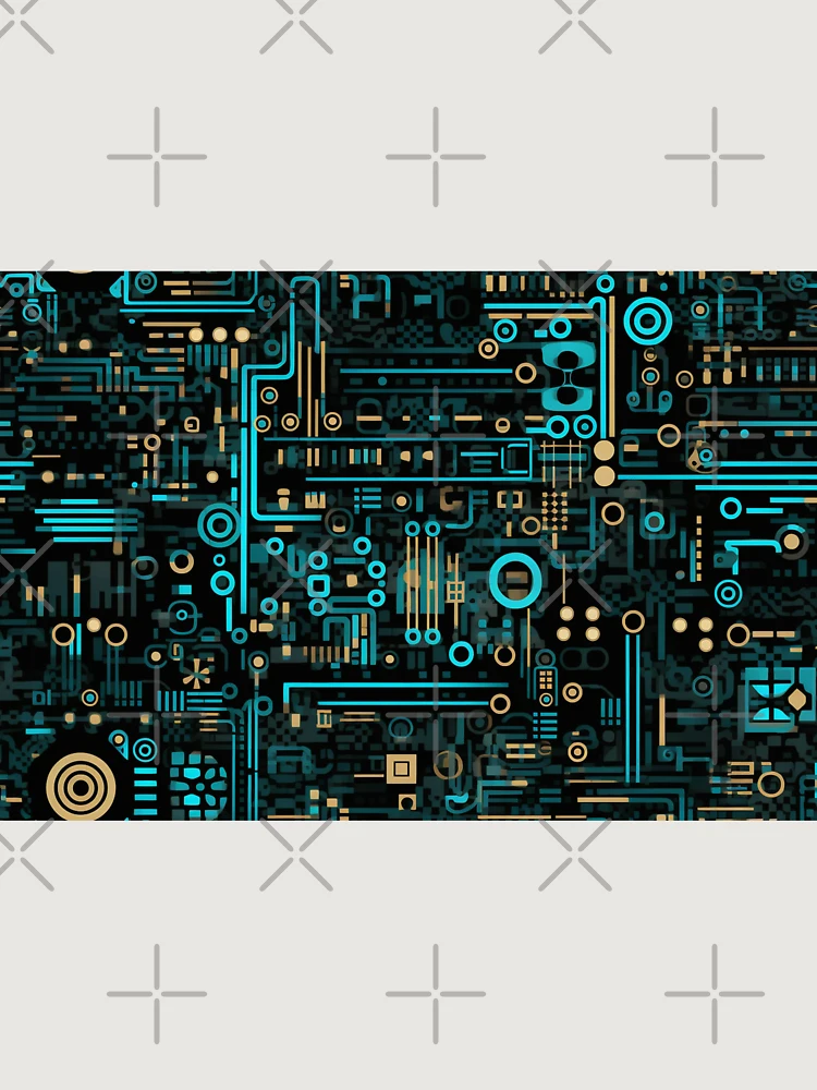 Thumbnail 6 of 6, Premium Oversized Sweatshirt, Digital Code Abstract Pattern designed and sold by SideSignal.