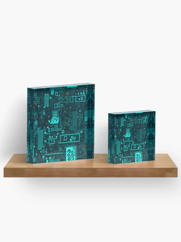 Thumbnail 3 of 5, Acrylic Block, Digital Code Abstract Pattern designed and sold by SideSignal.