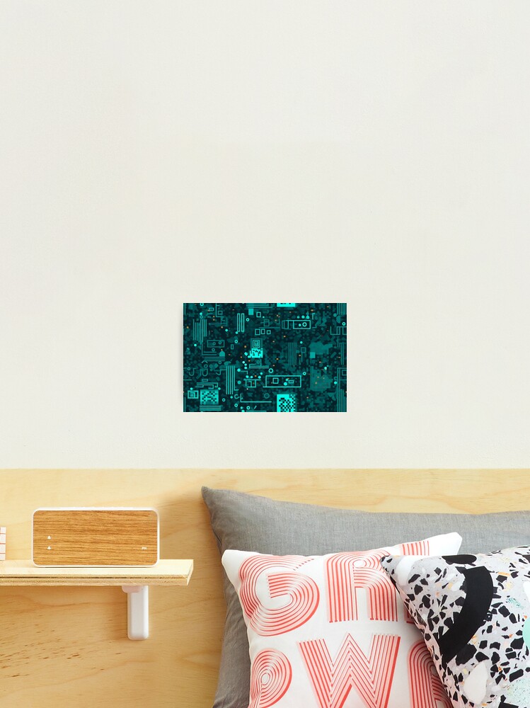 Thumbnail 2 of 3, Photographic Print, Digital Code Abstract Pattern designed and sold by SideSignal.