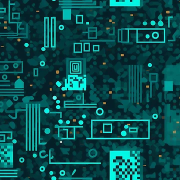 Artwork thumbnail, Digital Code Abstract Pattern by SideSignal
