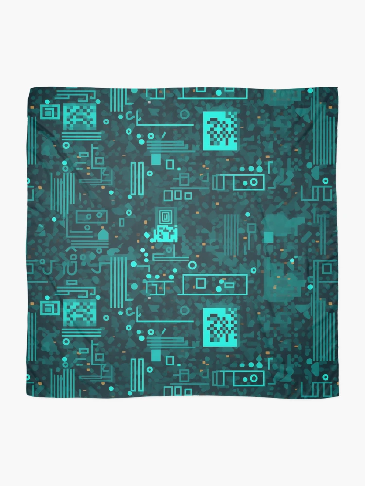 Thumbnail 2 of 3, Scarf, Digital Code Abstract Pattern designed and sold by SideSignal.