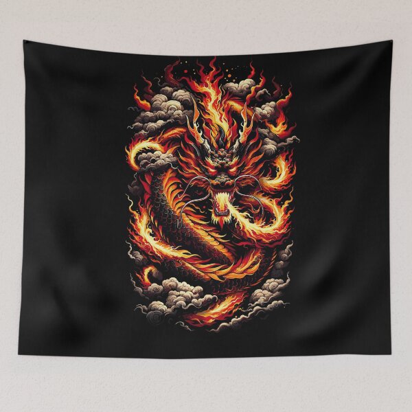 Item preview, Fiery Dragon's Embrace - Majestic Flame Serpent Artwork designed and sold by RyanBelandres.