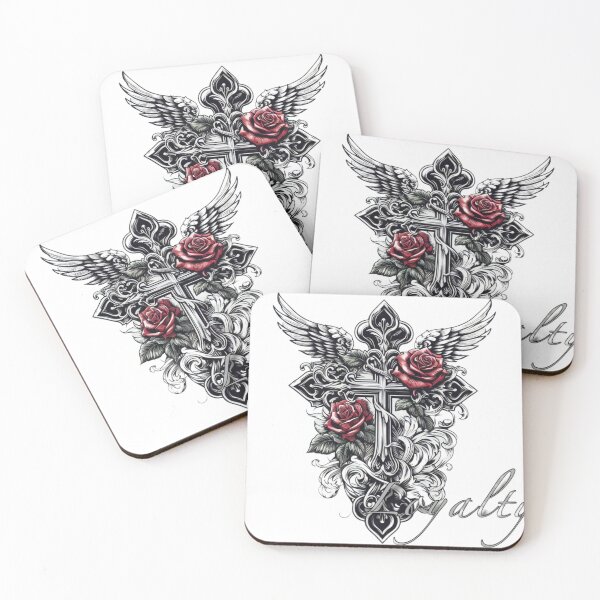 Item preview, Loyalty cross and wings with roses part 2  designed and sold by sickmimii.
